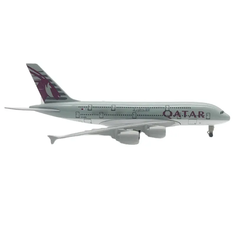 Metal uçak Airliner modeli 20cm 1:400 katar A380 Metal alaşımlı malzeme havacılık simülasyon Boy hediye oyuncaklar koleksiyon