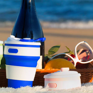 Taza de Viaje de Silicona Libre de BPA, Plegable, 350 ml, Tapa de Empuje y Tracción, Apta para Lavavajillas y Microondas, Taza de Café Unisex - Product Image 2