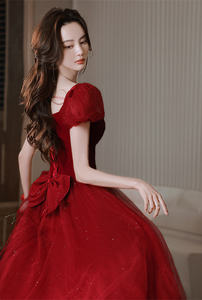 <span class=keywords><strong>2022</strong></span> nuevo estilo vestido de fiesta de mujer rojo Formal elegante Maxi vestido de noche para graduación - Product Image 4