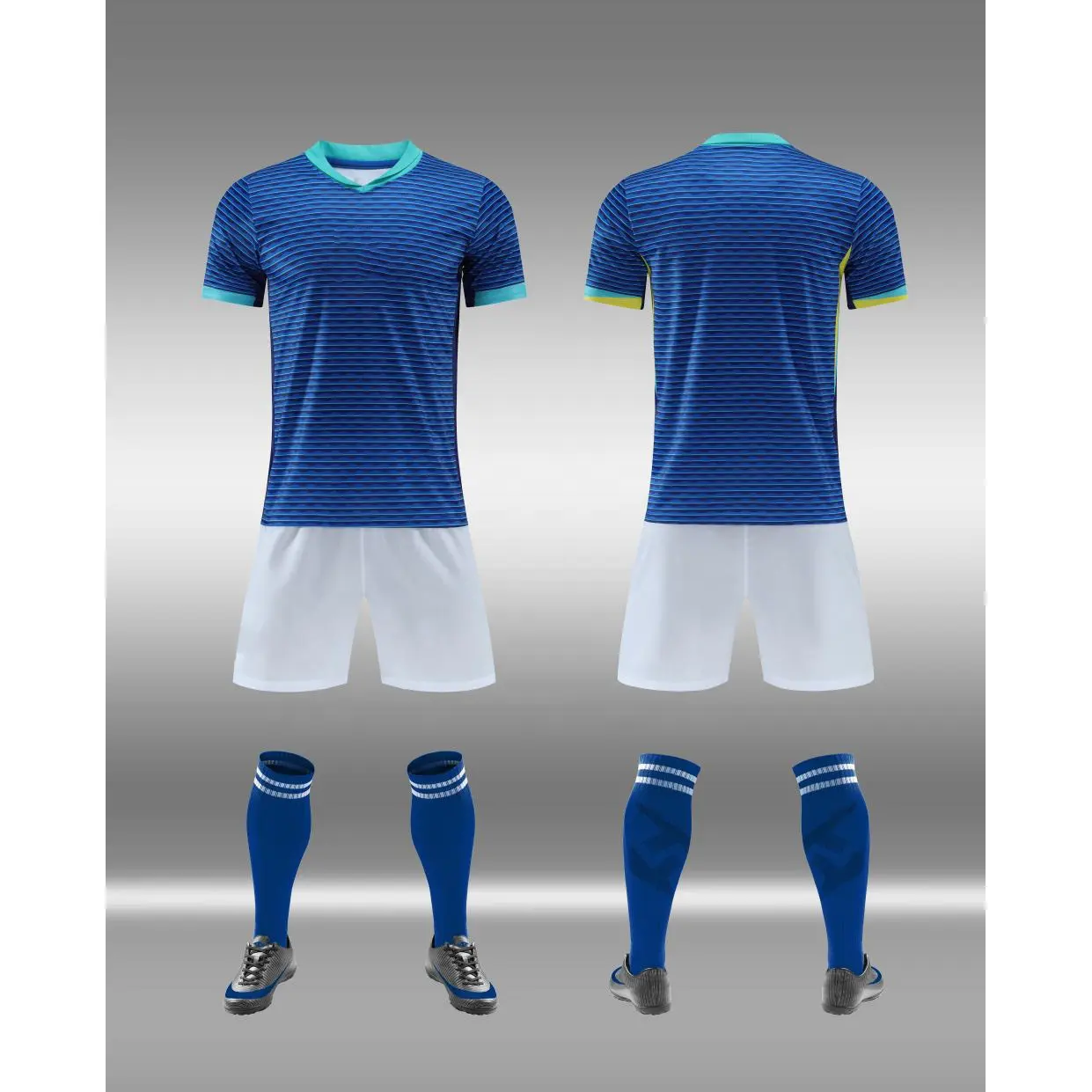 23-24 divisa da calcio blu per Club adulti maglia da calcio vestiti sublimazione uniforme da calcio