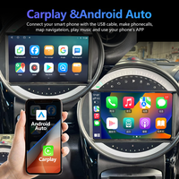 Meihua 9 pouces Android AUTO GPS tableau de bord stéréo lecteur DVD CarPlay DSP USB pour BMW MINI 2001-2014 caméra de recul à écran tactile