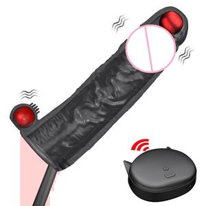 Sex Toys per Adulti Preservativi Vibranti per Pene Ingrandimento Preservativo Riutilizzabile per Uomo Vibratore Guaina per Pene Sex Toys per Coppie - Product Image 1