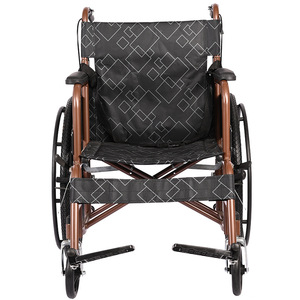 Fauteuil roulant pliable manuel léger et confortable pour personnes âgées et handicapées avec frein en U, origine Chine - Product Image 3