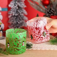 Verre borosilicate épaissi soufflé artisanalement, gaufré, résistant aux hautes températures, motif dessin animé, points colorés, sans pied, sans couvercle