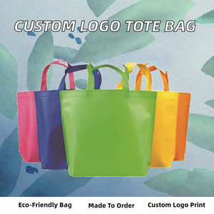 Manufacturer Wholesale Universal Clothing Advertising Bottom Nonwoven <b>Bags</b> Angled <b>Tote</b> Screen Printed <b>Recyclable</b> Patch Handle - Product Image 2