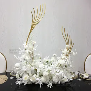 Gnw Tùy Chỉnh Nhân Tạo Hoa Bóng Trang Trí Bàn Đám Cưới Toàn Bộ Trắng Tăng Lông Hoa Centerpieces Cho Đám Cưới