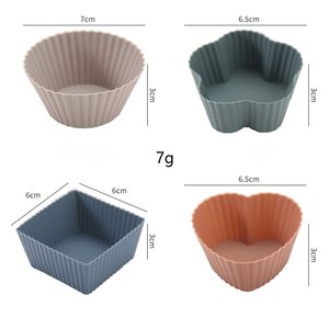 Moule à <span class=keywords><strong>cupcakes</strong></span> rond carré en forme de cœur en silicone de qualité alimentaire écologique non toxique réutilisable sac OPP outil de cuisson pour les fêtes d'anniversaire - Product Image 4