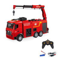 Camion de pompiers télécommandé Huina 1362 1/18 9CH RC de qualité professionnelle, en métal, 2,4 GHz, avec fonction de tir d'eau et d'éclairage
