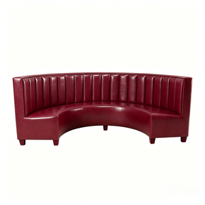 Sofá de Comedor Comercial Moderno Tapizado <span class=keywords><strong>con</strong></span> Diseño Acanalado de Lujo, Asientos de Media Luna para Restaurantes de Alta Gama - Product Image 2