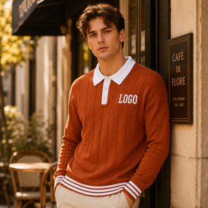 Custom Design Logo Winter Knit <strong>Jumper</strong> Top New Letter Casual Long Sleeve Knitted Fashion for <strong>Neck</strong> Men Sweater Front - Product Image 4