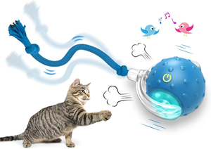 Juguetes Interactivos para Gatos, Pelota para Gatos de Interior, Rueda Rápido sobre la Alfombra, Chirrea y se Activa con el Movimiento - Product Image 1