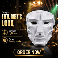 Masque de fête mécanique cyborg en plastique intégral, écologique, durable et non toxique pour Halloween, le Poisson d'avril et la remise des diplômes