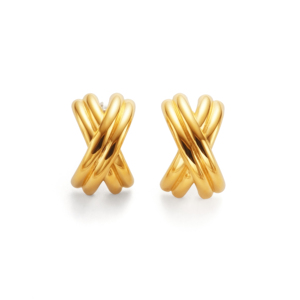 Myneck 2024 classico Euramerican <span class=keywords><strong>roma</strong></span> croce orecchini 18K placcato oro in acciaio inox appannare gioielli alla moda gratis - Product Image 1