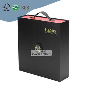 Caja <span class=keywords><strong>de</strong></span> papel <span class=keywords><strong>de</strong></span> lujo <span class=keywords><strong>de</strong></span> diseño exquisito, caja <span class=keywords><strong>de</strong></span> embalaje <span class=keywords><strong>de</strong></span> regalo con tapa magnética <span class=keywords><strong>de</strong></span> doble puerta <span class=keywords><strong>de</strong></span> cartón <span class=keywords><strong>de</strong></span> gama alta para vino con mango <span class=keywords><strong>de</strong></span> cuero - Product Image 2