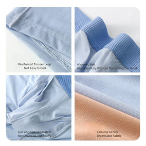 Calzoncillos bóxer sexys <span class=keywords><strong>de</strong></span> verano para hombre, <span class=keywords><strong>de</strong></span> seda helada, finos, transpirables, con bolsa separada y liberación rápida, al por mayor - Product Image 6