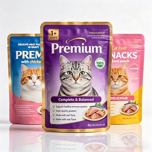 Sachet à haute barrière <span class=keywords><strong>en</strong></span> aluminium, scellé sur 3 côtés, pour viande <span class=keywords><strong>en</strong></span> conserve et aliments pour animaux, sac opaque résistant aux perforations pour emballage - Product Image 1