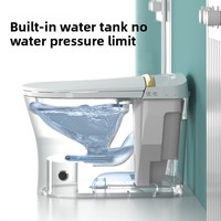 Toilette intelligente en céramique nouvelle génération, chauffage instantané, tout-en-un, entièrement automatique, couvercle relevable, sans restriction de pression d'eau