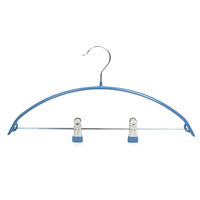 Metall-PVC-Kleiderbügel mit Clips für Garderobe und Wohnzimmer, einstufig, halbrunder Gürtelclip