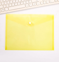 Offres Spéciales portefeuilles de poche en plastique avec logo personnalisé école dossier A4 clair PP enveloppe fichier Document sac avec bouton dossiers
