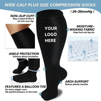 Chaussettes de compression surdimensionnées résistantes aux odeurs grande taille pour les mollets et les genoux