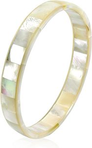 Pulsera de mosaico de nácar, brazaletes de Metal con incrustaciones de nácar, joyería India para mujeres y niñas a bajo precio - Product Image 4