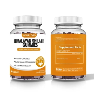 Gomitas <span class=keywords><strong>de</strong></span> Shilajit Puro del Himalaya OEM, Gomitas <span class=keywords><strong>de</strong></span> Shilajit Naturales con Sabor a Cereza Negra, 60 Unidades Veganas - Product Image 2