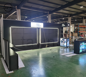 Marco de aluminio de pie portátil de 10x20 pies, exhibición comercial, stand de feria, pantallas de fondo, Impresión de transferencia de calor retroiluminada segmentada - Product Image 3