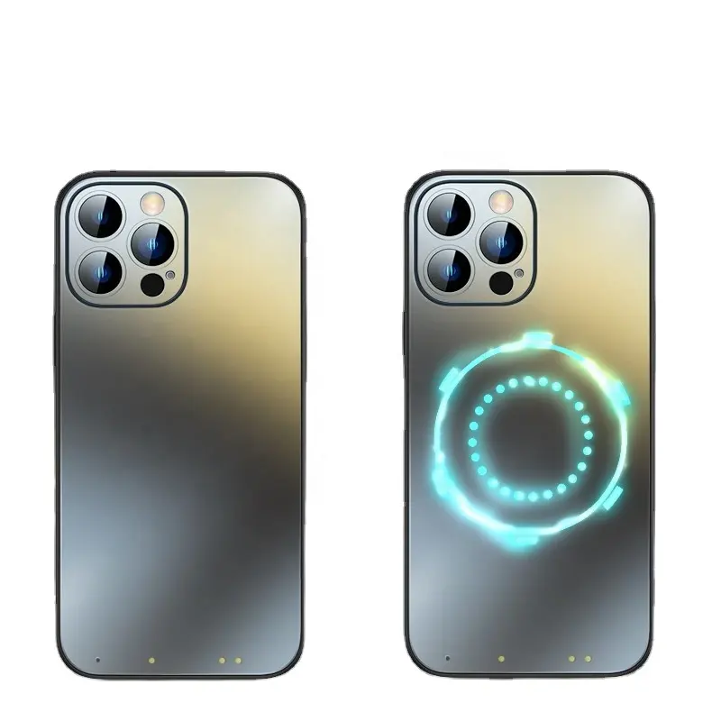 Il nuovo modello luminoso EL di tendenza sposterà la custodia del telefono per iPhone 11 12 13 14 Pro Max superficie in acciaio inossidabile smerigliato personalizzata