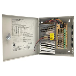 Caja de fuente de alimentación distribuida CCTV de 9 canales con salida de 12 V CC 10A para cámara de seguridad con enchufe de CA y bloqueo, fuente de alimentación CCTV - Product Image 2