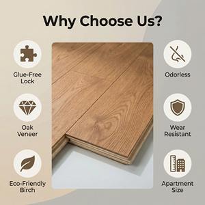 Suelo de Roble Importado de Instalación Fácil y Rápida, con Dimensiones de 1210X167X14, para Salas de Estar Pequeñas <span class=keywords><strong>en</strong></span> Apartamentos - Product Image 2