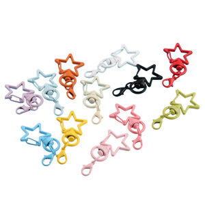Cierre de mosquetón de estrella de cinco puntas de aleación de zinc de 50 mm, colgante para llavero, con pintura horneada, accesorio para joyería DIY - Product Image 4