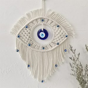 2026 Gran Venta: Tapiz <span class=keywords><strong>de</strong></span> Pared <span class=keywords><strong>de</strong></span> Macramé Turco Hecho a Mano con Ojo Turco - Decoración Boho para el Hogar - Product Image 1