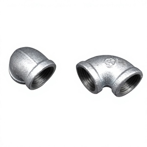 ข้อต่อท่อเหล็กอ่อนชุบสังกะสีแบบข้อศอก 90 องศาพร้อมเกลียว - Product Image 1