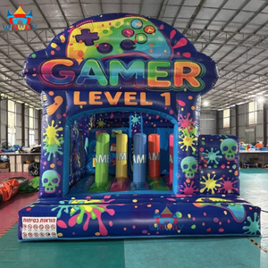 Vente flash Château gonflable extérieur sur le thème du niveau 1 des joueurs Château gonflable en PVC pour enfants pour aire de jeux - Product Image 2