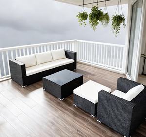Canapé d'extérieur en rotin noir populaire en ligne, résistant au soleil et à l'eau, mobilier de loisirs pour balcon de jardin, combinaison multi-<span class=keywords><strong>places</strong></span> - Product Image 2