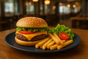 Giá nhà máy, thân thiện với môi trường, đĩa salad phẳng melamine đen vân tùy chỉnh, bộ đồ ăn nhiều màu sắc, bán buôn - Product Image 4