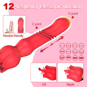 Vibrador de Silicona de Alta Calidad con Doble Masaje, Forma de Rosa de Loto, Estimulación Dual para Mujeres - Product Image 2