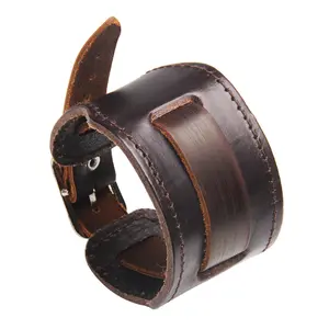 Модный кожаный браслет ручной работы Классический кожаный браслет в европейском и американском стиле панк аксессуары браслет для мужчин оптовая продажа