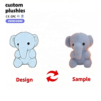 Peluche d'éléphant bleu clair mignonne et moelleuse, jouet en peluche doux, poupée d'éléphant pour enfants, compagnon de sommeil, cadeau, peluches