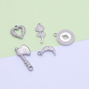 Stainless Steel Rose And Star Pendants Diy Jewelry Accessories For <b>Earrings</b> Bracelets <b>Moon</b> And Stars Pattern - Product Image 4