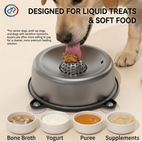Bol à liquide en acier inoxydable pour chiens, anti-déversement, bol à alimentation lente avec boule roulante en acier inoxydable pour yaourt, bouillon, purée