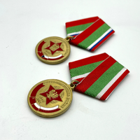 Médaille étoile vintage peinte sur mesure avec ruban – Badge métallique rétro estampé à chaud en cuivre/argent électroplaqué, souvenir patriotique, récompense