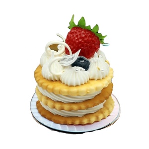 Réplique de gâteau circulaire simulé, biscuits artificiels, accessoires de vitrine, jouets de présentation pour pâtisserie, décoration - Product Image 1
