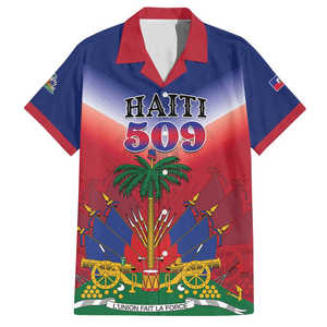 Camicia Hawaiana Personalizzata per il Mese del Patrimonio di Haiti, Nero Marrone con Ibisco, Camicia a Maniche Corte Personalizzata per la Festa dell'Indipendenza di Haiti - Product Image 2