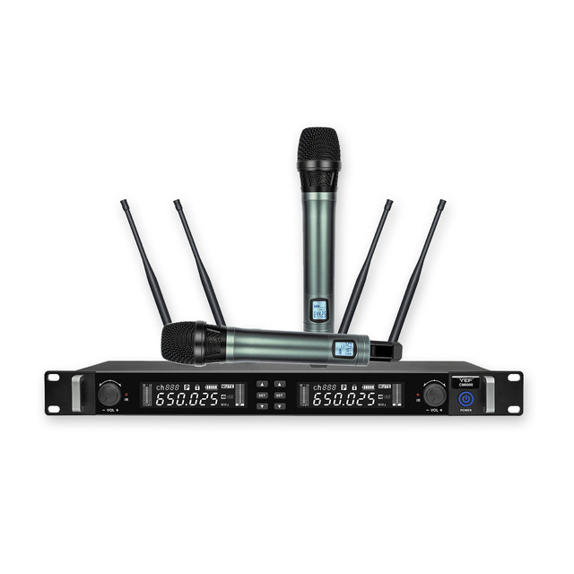 YEF CM-6000 Professional High Quality Wireless Microphone 2 Channel Metal Microphone True Diversity