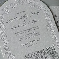 Carte de mariage personnalisée de luxe en typographie, invitations de mariage haut de gamme, texte en relief, carte postale, carte de menu