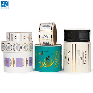 Adesivi in Vinile Autoadesivi Personalizzati con Stampa e Timbratura <span class=keywords><strong>Etichette</strong></span> <span class=keywords><strong>Trasparenti</strong></span> con Logo in Lamina d'Oro - Product Image 4