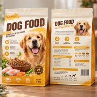 Sacs à fond plat personnalisés imprimés en gros pour aliments pour chats et chiens, 500g, 1kg, 2kg, 5kg, emballage mat pour aliments pour animaux de compagnie avec fermeture éclair