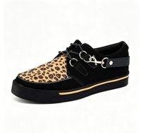 Chaussures basses de sport unisexe anti-odeur légères à lacets motif léopard noir - Idéales pour l'hiver et toutes occasions