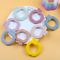 Jouets de dentition en silicone pour bébés, anneaux de dentition colorés en silicone en forme de fruits pour nourrissons et tout-petits de 3 mois et plus
